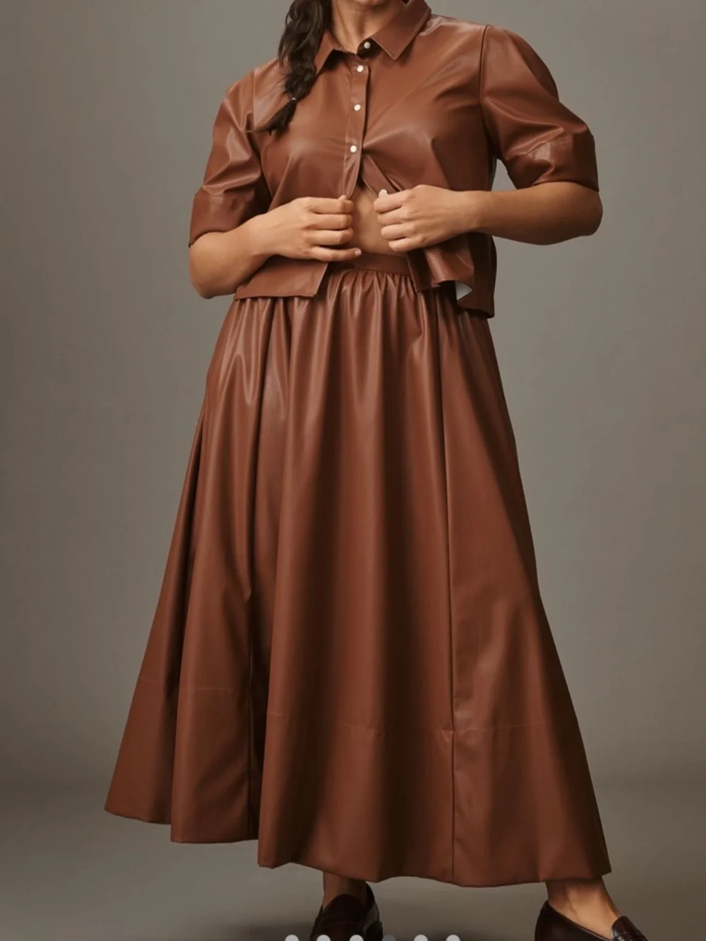 Maeve Faux Leather Full Maxi Skirt - Picture 4 of 4